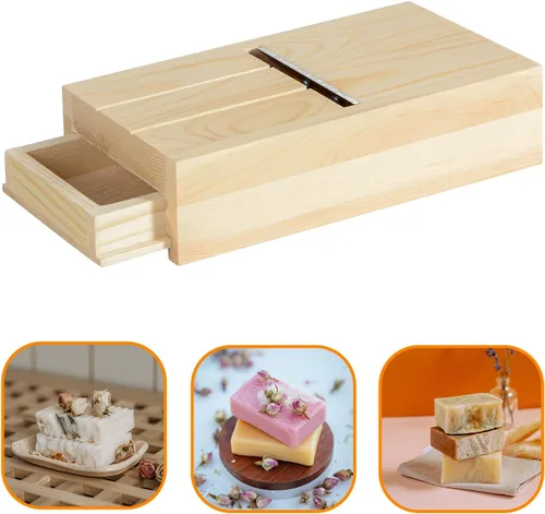 Vista 7 de Cortador de jabón de madera, biseladora de jabón, recortadora, caja de cajón de afeitado para hacer jabones hechos a mano (madera)