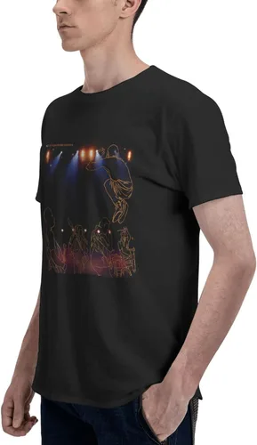 Vista 6 de Camiseta de manga corta con gráficos de algodón para hombre, color negro