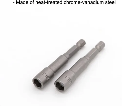 Vista 4 de Broca magnética de tuerca de 1/4 de pulgada con vástago hexagonal de 0.276 in, adaptador de enchufe de alimentación de cambio rápido, brocas