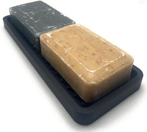 Vista 3 de Bandeja organizadora para fregadero de cocina de silicona, soporte de esponja y protector de encimera Plato y bandeja dispensadora de jabón