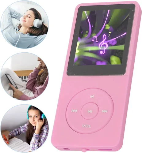 Vista 2 de Reproductor de MP3 de 8 GB, reproductor de música portátil con Bluetooth, radio FM, pantalla de 1.8 pulgadas, soporta 64 GB de almacenamiento