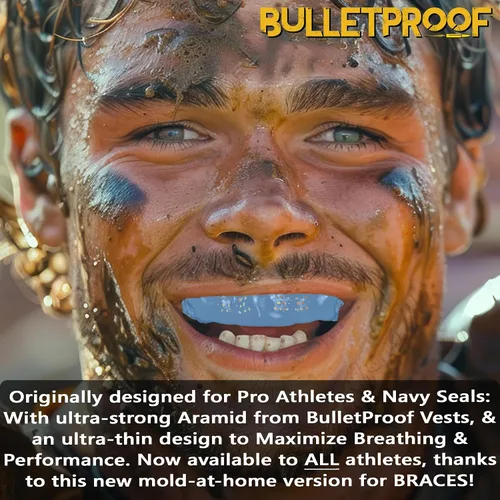 Vista 2 de Bulletproof: ¡El protector bucal más delgado y transpirable del mundo es 3 veces más fuerte! Protector bucal para lucha libre, fútbol, baloncesto