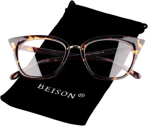 Vista 2 de Beison Lente clara del marco de las gafas de la moda de la MOD del ojo del gato para mujer