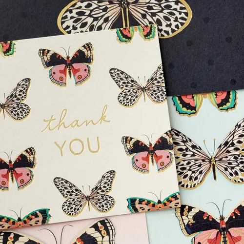 Vista 5 de Hallmark Surtido de tarjetas de mariposa (24 tarjetas en blanco con sobres) Thank You, Breathe, Hello