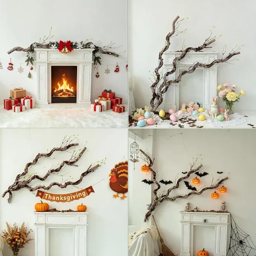 Vista 4 de Decoración colgante de árbol de musgo artificial de vid flexible de 67