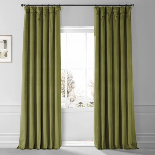 Vista 40 de HPD Half Price Drapes - Cortinas de terciopelo de lujo con bloqueo de luz para dormitorio (1 panel), 50W X 84L, cortinas Hotel con bloqueo de luz