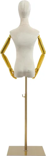 Vista 4 de Vestido de maniquí femenino con brazos de metal, altura ajustable de 59 a 78 pulgadas, soporte de cuerpo con cabeza desmontable, forma de vestido