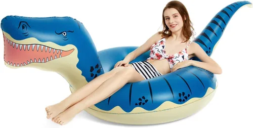 Vista 6 de Jasonwell Flotador inflable de aguacate para piscina con bola y Jasonwell inflable de dinosaurio, tubo flotante para niños y niñas, flotador T-Rex