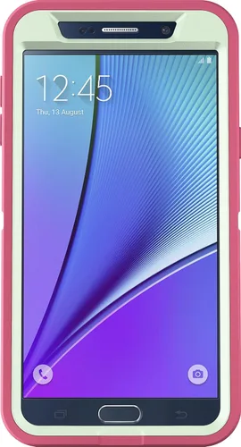 Vista 2 de OtterBox carcasa de seguridad para Samsung Note 5, Verde/Rosa (Melon Pop (Sage Green/Hibiscus Pink))