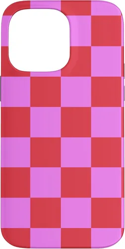 Vista 21 de Funda femenina con patrón de mujer rosa y rojo a cuadros para iPhone 17