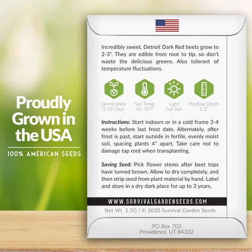 Vista 2 de Detroit - Semillas de remolacha roja oscura para plantar, remolacha roja clásica para cultivo de jardín al aire libre, remolacha tradicional de alto