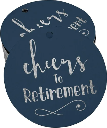 Vista 9 de Etiquetas de papel para colgar con texto en inglés "Cheers to Retirement Wall" (50 unidades)