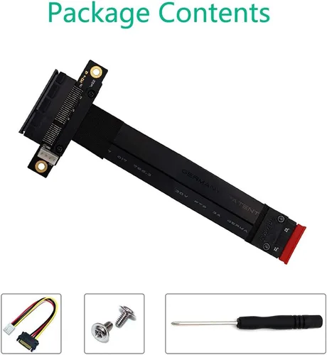 Vista 7 de HLT Cable de extensión M.2 NGFF NVMe Key M a PCIe 3.0 X4 (ranura PCI-E de 180°)