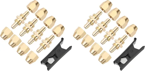 Vista 7 de Hromee 4 piezas de accesorios reutilizables de latón macizo para manguera de poliuretano PU de identificación de 1/4 pulgadas, accesorios