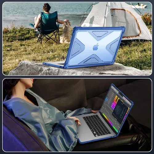 Vista 7 de Fintie Funda resistente para MacBook Air de 15 pulgadas, color azul A3448 A3241 A3114 A2941, 2023 2024 2025 2026, M2 M3 M4 M5, parachoques de TPU