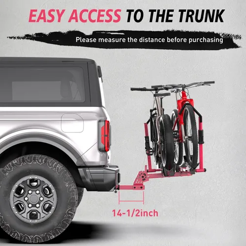 Vista 5 de Soporte para bicicleta eléctrica para 2 bicicletas, soporte para bicicletas de montaje en enganche de alta resistencia de 200 libras, sin marco