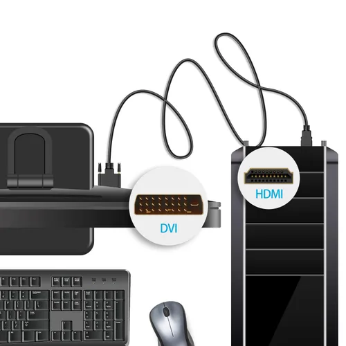 Vista 6 de Rankie Cable HDMI a DVI, macho a macho CL3 clasificado de alta velocidad bidireccional, 6 pies (negro)