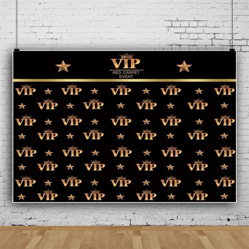 Vista 4 de Renaiss 5x3ft Black Gold VIP Backdrop for Photography Red Carpet Event Golden Crown Movie Theme VIP Star Stage Background for Ceremony Award Movie
