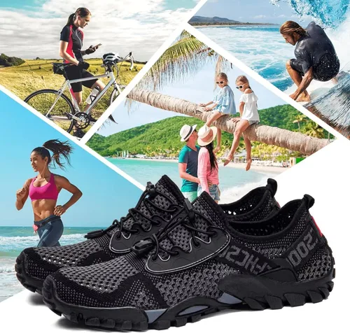 Vista 7 de SOBASO Zapatos de agua para mujeres y hombres, secado rápido, para natación, playa, zapatos acuáticos para deportes acuáticos, buceo, senderismo