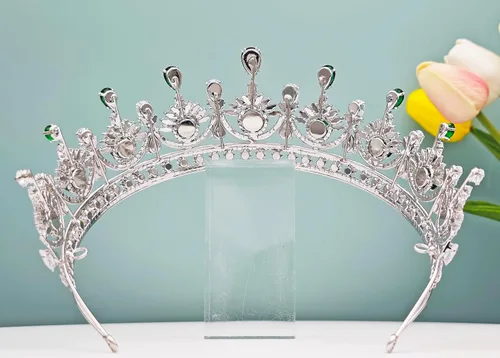 Vista 3 de Corona de boda y tiaras de circonita cúbica para mujeres y niñas, baile de graduación, quinceañera, cumpleaños, accesorios para el cabello, joyería