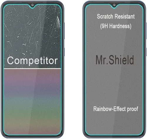 Vista 6 de Mr.Shield [Paquete de 3] Diseñado para Samsung Galaxy A03 Core [vidrio templado] [vidrio japonés con dureza 9H] Protector de pantalla