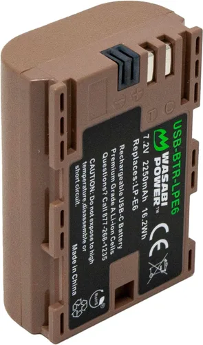 Vista 8 de Wasabi Power Reemplazo de batería USB (Serie Ginger) para Canon LP-E6, LP-E6N para Canon EOS 5D Mark II/III/IV, 5DS, 6D Mark II, 7D Mark II, 70, 80