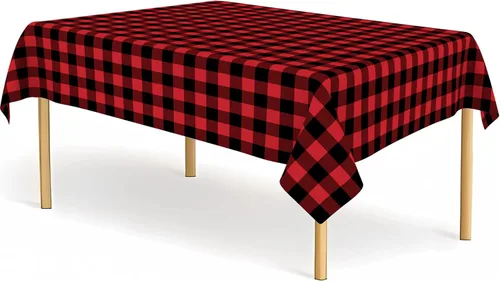 Vista 13 de Paquete de 2 manteles de plástico a cuadros en blanco y negro para fiestas, desechables de 54 x 108 pulgadas, mantel rectangular con bandera a