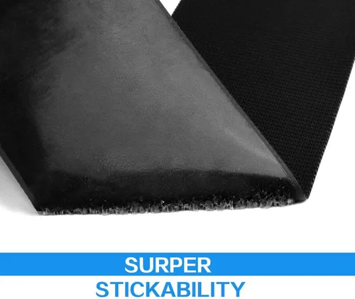 Vista 5 de SOON GO Feet Hook and Loop Tape Strips with Adhesive 2 Inches x 15 ft Heavy Duty Industrial Strength Fasteners Indoor Outdoor Use Black