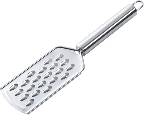 Vista 10 de Rallador de queso vegetal, rallador de limón de metal duradero a prueba de óxido con asa, rallador plano de mano para queso, chocolate, especias