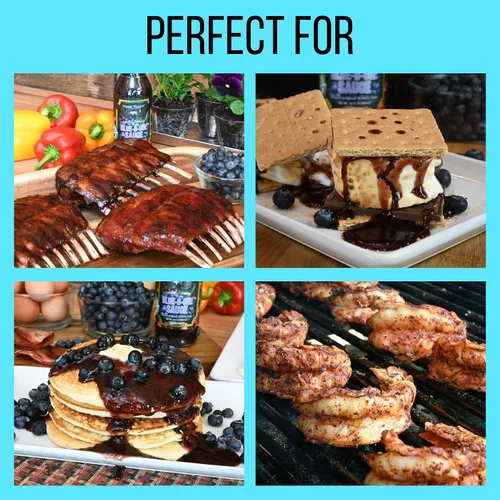 Vista 5 de Croix Valley Blue-B-Cue Salsa BBQ – Paquete de 3 (botellas de vidrio de 12 onzas) – Sabor dulce y ahumado de arándanos reales – Sin gluten, sin MSG