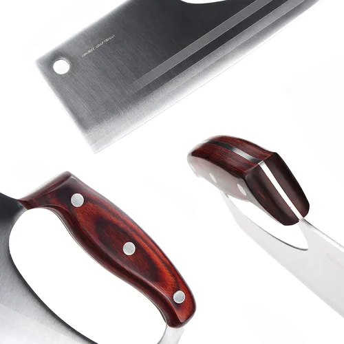 Vista 2 de Cuchillo de chef japonés para cortar carne vegetal Esfuerzo Ahorra cuchillos únicos con mango fácil, afilado similar a una navaja