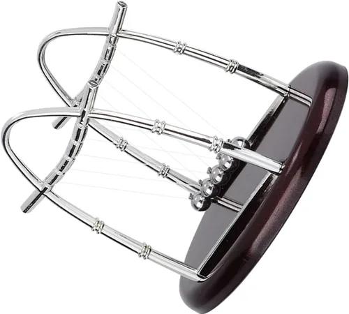 Vista 7 de Bolas de equilibrio clásicas Newton Cradle 5 bolas de acero de péndulo Ulum para oficina y educación escolar Newton bolas de cojinete oscilante (S)