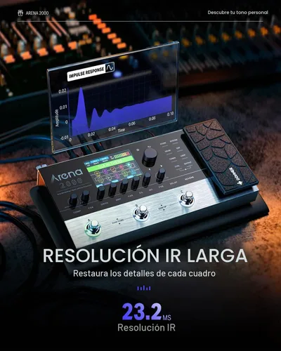 Vista 4 de Donner Arena 2000 Pedal Multi-Efectos para Guitarra con 278 Efectos, 100 IRs, Looper, Caja de Ritmos, Modelado de Amplificador, Soporte XLR y MIDI