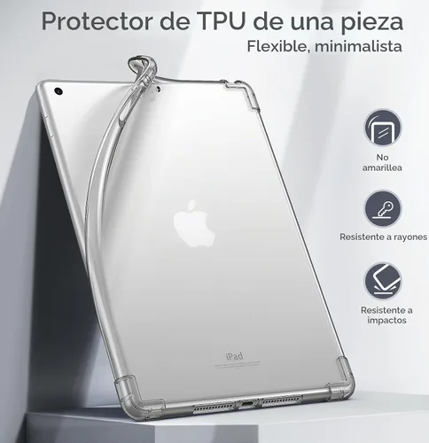 Vista 3 de MoKo Funda transparente para iPad de 9ª/8ª/7ª generación 2021/2020/2019