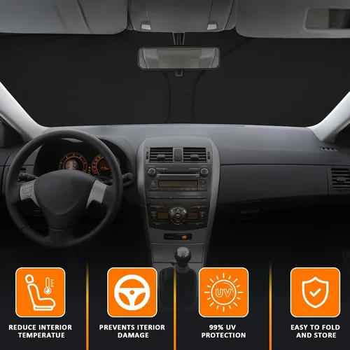 Vista 2 de D-Lumina - Parasol para parabrisas para Toyota RAV4 2006-2012 Foldable Front Sun Visor Protector Blocks UV Rays, RAV-4 SUV Interior Accessories