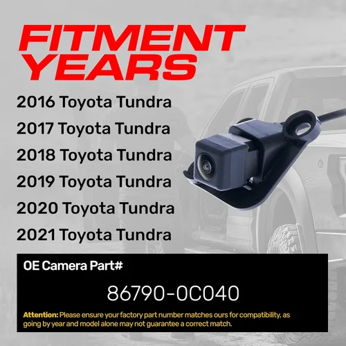 Vista 2 de Master Tailgaters Repuesto para Toyota Tundra (2016-2021) Cámara de respaldo OE Parte # 86790-0C040