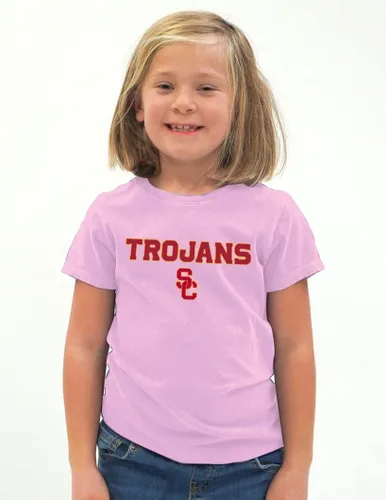 Vista 6 de Blue 84 NCAA - Camiseta unisex para niños con arco sobre rosa