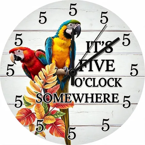 Vista 34 de Farmhouse Silent Wooden Wall Clock Non-Ticking Battery Operated 10" Retro Rustic Arabic Numerals Colorful Decorative Small Wall Clocks for Living