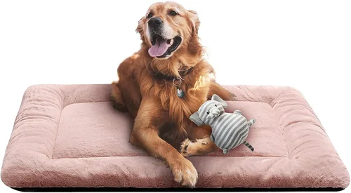 Vista 36 de Alfombrilla de cama para jaula de perro para perros extra pequeños. Cama de jaula de perro ultra suave. Alfombrilla de perrera lavable y Rosa