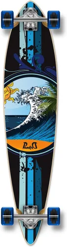 Vista 4 de Yocaher Beach Series - Patinetas completas Pintail Longboard Cruiser con Black Widow Premium 80A Cinta de agarre de aluminio para camión ABEC7