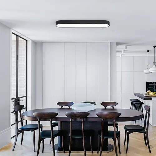 Vista 8 de Lámpara de techo lineal de 23.6 pulgadas, LED moderna de 40 W, lámpara de techo simple negra, iluminación de techo de perfil bajo para dormitorio