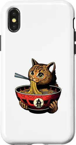 Vista 5 de Funda para iPhone 12 mini Ramen Cat Kawaii Anime japonés Kawaii Neko