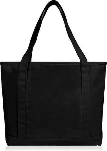 Vista 5 de DALIX - Bolsa de compras de lona y algodón de 50cm en color liso (edición exclusiva), Negro), ST-064-Black