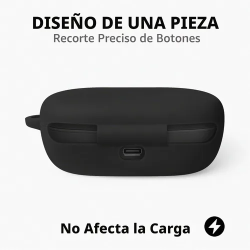 Vista 5 de Geiomoo Funda de silicona para JBL Endurance Peak 3, JBL Endurance Peak II, funda protectora con mosquetón (negro)