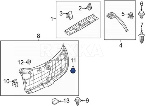 Vista 5 de Rexka 30 piezas clip de panel de ajuste KD4568865 para Mazda 3 CX-3 CX-5 CX-9 KD45-68-865
