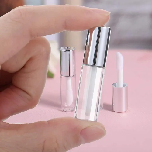 Vista 5 de Kit de tubos de brillo de labios, paquete de 45 tubos de brillo de labios vacíos de 0.04 onzas líquidas, contenedores de mini bálsamo reutilizables
