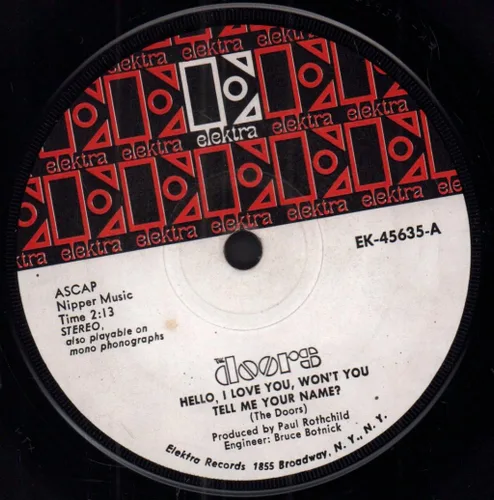 Vista 3 de Doors - Hello, I Love You, Won't You Tell Me Your Name? - Hello,I Love You,Won't You Tell Me Your Name? / Love Street - Elektra - EK 45635 - Canada