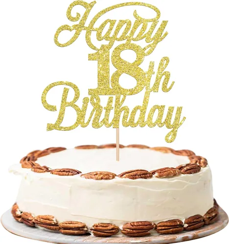 Vista 66 de Rsstarxi 1 paquete de decoración para tarta de cumpleaños 8 con purpurina negra de 8 años y fabulosos saludos a 8 años de edad, para celebrar el 8º