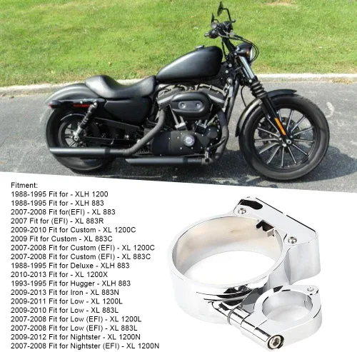 Vista 2 de Fydun - Soporte de reubicación para velocímetro, aleación de aluminio para instrumentos de motocicleta XLH 1200 XLH 883 XL 1200 L (chapado en plata)