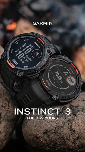 Vista 2 de Garmin Instinct 3 45mm, AMOLED, reloj inteligente GPS para exteriores, reloj inteligente táctico de fitness 24/7, 18 días de duración de batería